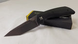 Ka-Bar Jarosz Linerlock Black Plain Tanto Stainless Folding Knife 7506
