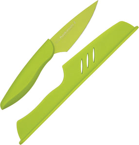 Kai USA Paring Smooth Lime Green Carbon Stainless Steel Fixed Blade Knife 5068