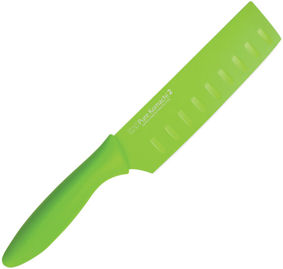 Kai USA Komachi 2 Series Nakiri Lime Stainless Steel Fixed Blade Knife 5071