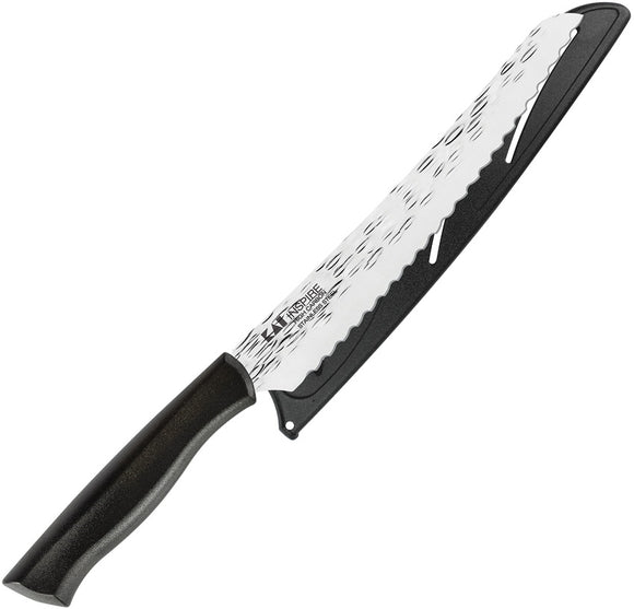 Kai USA Inspire Bread Black Serrated Stainless Steel Fixed Blade Knife AH7062