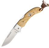 Karesuando Kniven Singi Fallkniv Natural Birch Lockback Folding Knife 3618
