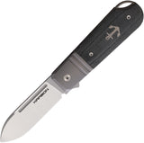 KARBON Ahoy Framelock Black Micarta & Titanium Folding Bohler M390 Knife B102