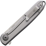 KARBON Tidbit Framelock Gray Stainless Folding Bohler N690 Pocket Knife B105