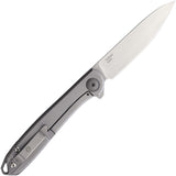 KARBON Tidbit Framelock Gray Stainless Folding Bohler N690 Pocket Knife B105