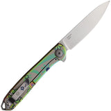 KARBON Tidbit Framelock Floral Stainless Folding Bohler N690 Pocket Knife B108