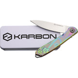 KARBON Tidbit Framelock Floral Stainless Folding Bohler N690 Pocket Knife B108