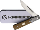 KARBON Flatline Framelock Tan Titanium & G10 Folding Pocket Knife 113