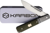 KARBON Flatline Framelock Green Titanium & G10 Folding Pocket Knife 114