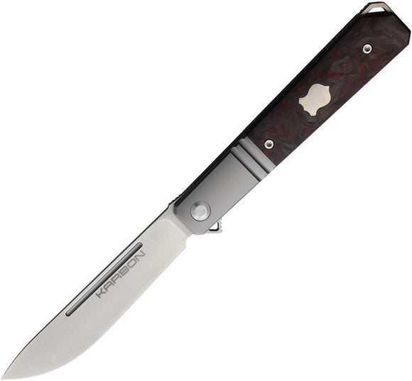 KARBON Flatline Framelock Black Titanium & G10 Folding Pocket Knife 115