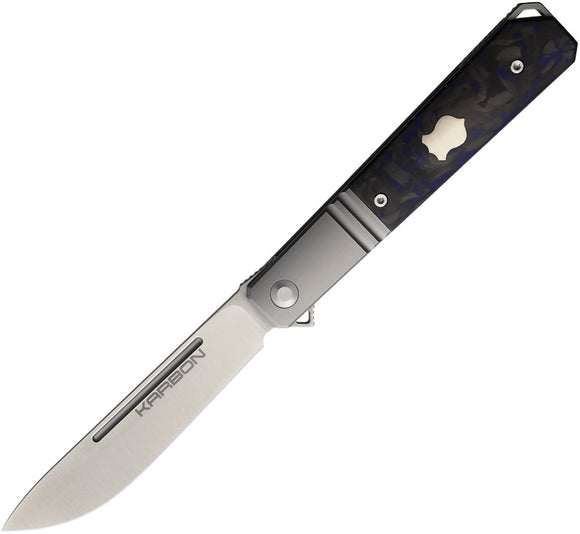 KARBON Flatline Framelock Black Titanium & Carbon Fiber Folding Pocket Knife 116
