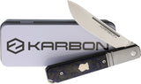 KARBON Flatline Framelock Black Titanium & Carbon Fiber Folding Pocket Knife 116