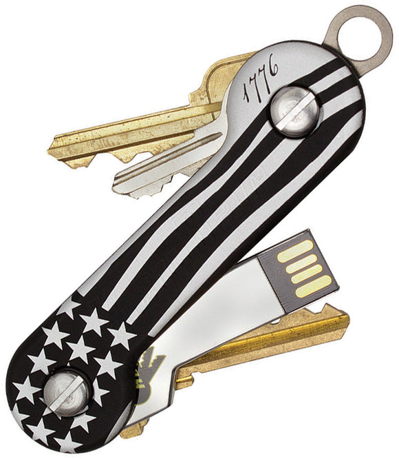 KeyBar Aluminum Black Freedom Handle Constitution Holds 12 Keys 201
