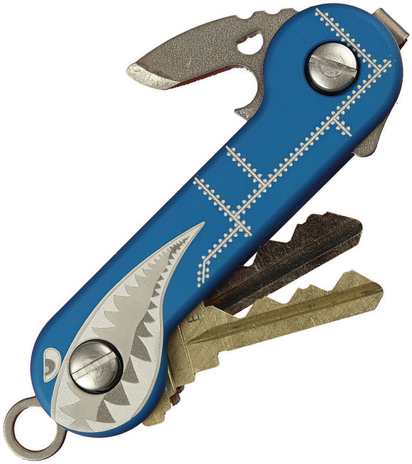 KeyBar Blue Anodized Bottle Bomber Opener Multi-Tool Made in USA 215