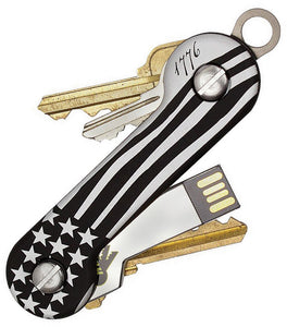 KeyBar Black Anodized Aluminum USA American Flag Car &  House Key Holder 219  -On Sale