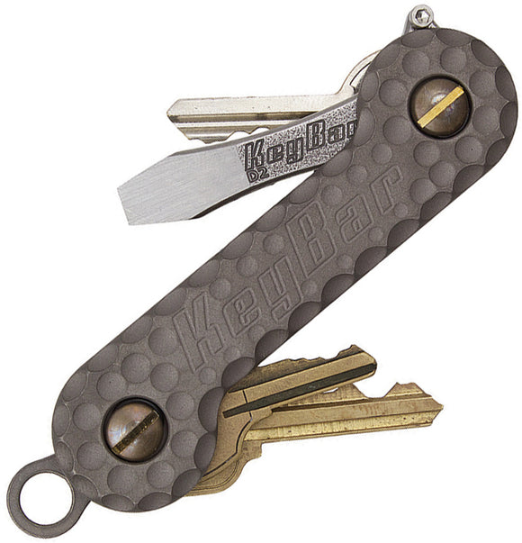 KeyBar Carved Titanium Gray Car Garage & House Key Holder Made in USA 223