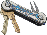 KeyBar Blue Marlin Sword Fish Titanium Car & House Key Holder Made in USA 233