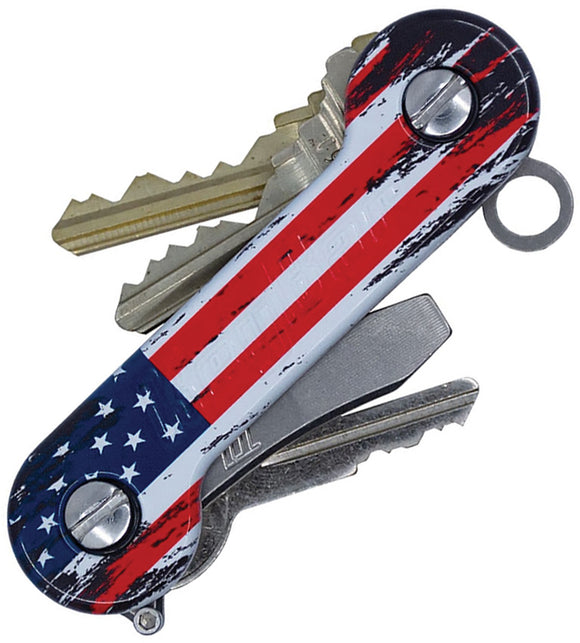 KeyBar KeyBar Aluminum American Flag Car & House Key Holding Multitool 246