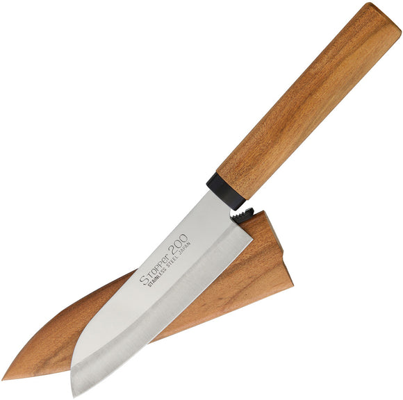 Kanetsune Fruit ST-200 Tan Smooth Wood 420J2 Stainless Fixed Blade Knife C077