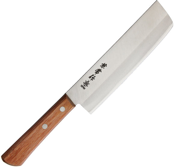 Kanetsune Usubagata Brown Smooth Wood Stainless Fixed Blade Knife 351