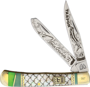 Kissing Crane Tarpon Trapper Pearl Folding Stainless Pocket Knife 5597