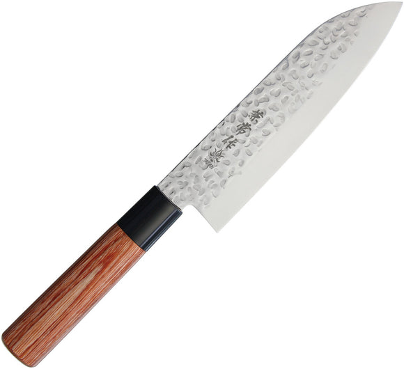 Kanetsune Santoku Tan Wood Stainless Steel Wharncliffe Fixed Blade Knife C952