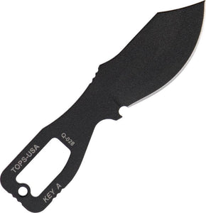 TOPS Knives 5.25" Fixed Clip Pt Blade Black Skeletonized Handle Key Knife