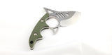 Kizer Cutlery The Shark Tooth Green G10 Drop Point N690 Fixed Blade Knife 1043N1