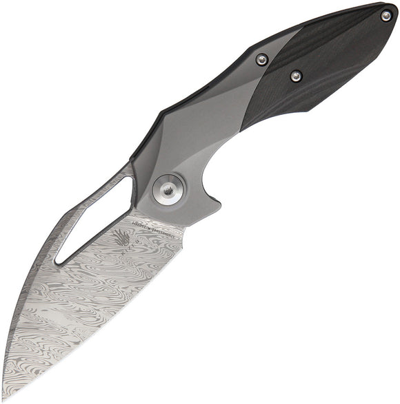 Kizer Minitherium Odin Damasteel Blade Carbon Fiber & Titanium Folding Knife 3502d1