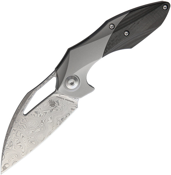 Kizer Minitherium Vinland Damasteel Blade Carbon Fiber & Titanium Folding Knife 3502d2