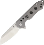 Kizer Guru Flipper Gray Ti Folding Knife Pocket Satin Sheepsfoot S35VN 3504K1