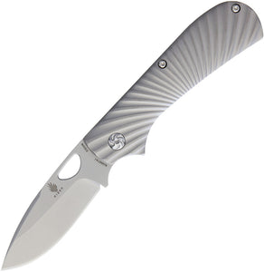 Kizer Cutlery Zipslip Gray Titanium SW S35VN Drop Pt Folding Knife 3507