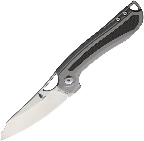 Kizer Cutlery Kobold Framelock Titanium & Carbon Fiber Folding Knife 3542