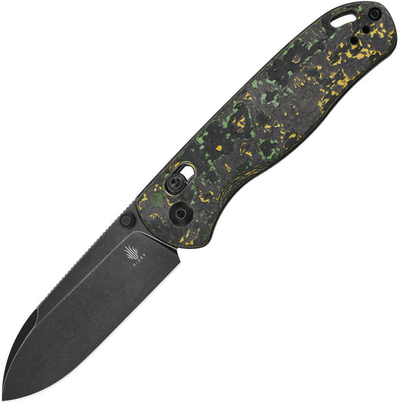 Kizer Cutlery Drop Bear Clutch Lock Yellow Fatcarbon Folding 20CV Knife 3619A1