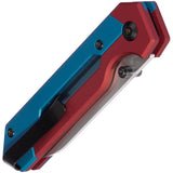 Kizer Cutlery Hyper Button Lock Red & Blue Aluminum Folding S35VN Knife 3632A1