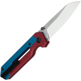 Kizer Cutlery Hyper Button Lock Red & Blue Aluminum Folding S35VN Knife 3632A1