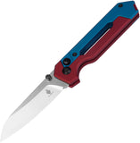 Kizer Cutlery Hyper Button Lock Red & Blue Aluminum Folding S35VN Knife 3632A1