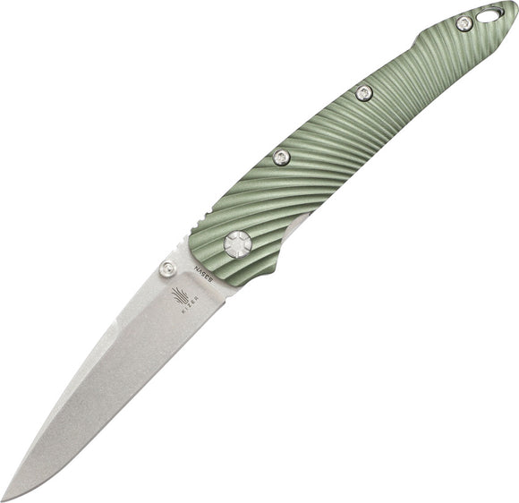 Kizer Sliver Green Linerlock Aluminum Folding Pocket Knife 4419a3
