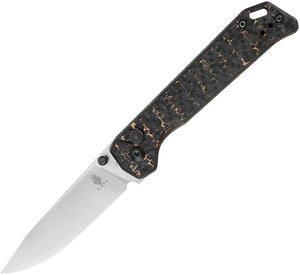 Kizer Cutlery Begleiter 2 Button Lock Gold Fatcarbon Folding 20CV Knife 44582BA4