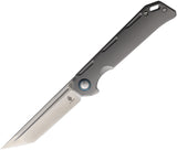 Kizer Cutlery Begleiter Framelock Gray Titanium Folding S35VN Tanto Knife 4458T1