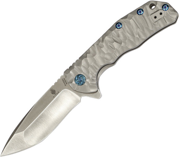 Kizer Cutlery Shoal Framelock Grey Titanium Handle S35VN Folding Knife 4469A1