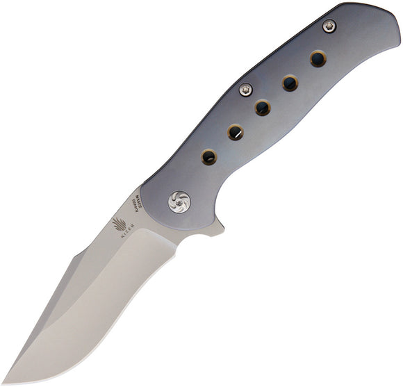 Kizer LANCER 2 Smooth Blue Flipper Pocket Clip Point S35VN Folding Knife 4495