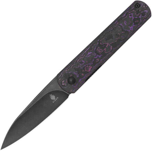 Kizer Cutlery Fiest XL Linerlock Purple Fatcarbon Folding CPM-20CV Knife 4499A2