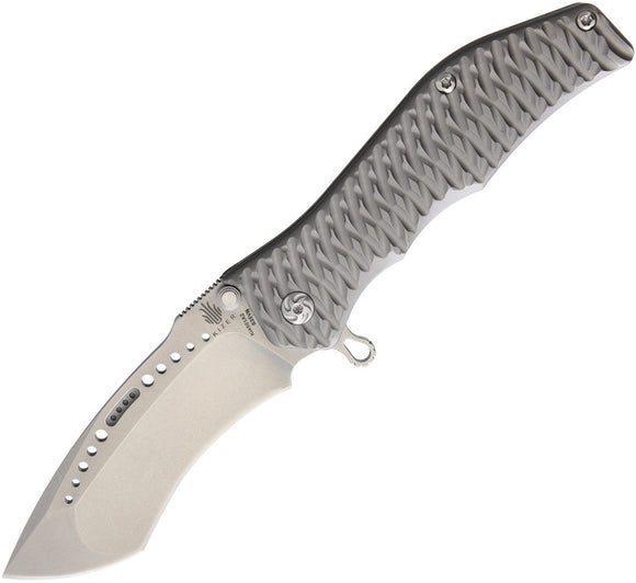 KIZER Gunhammer Ralph Titanium Tanto ReCurve Folding Pocket Knife + Case 4501A2