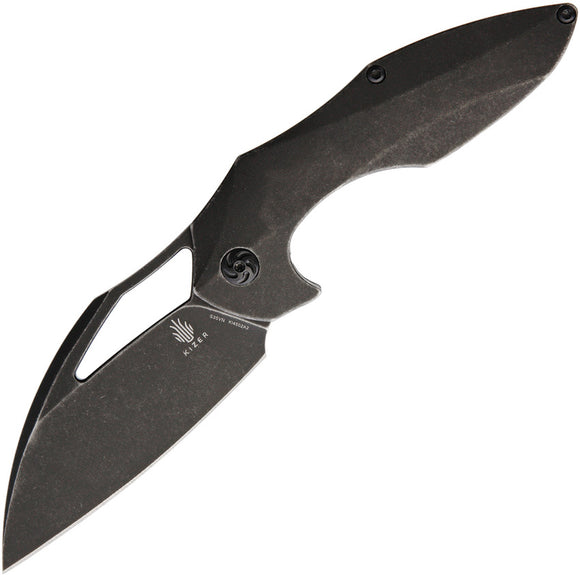 Kizer Cutlery Megatherium Black Titanium S35VN Stainless Folding Knife 4502A2