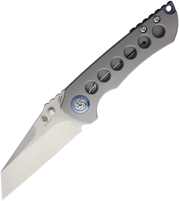 Kizer Cutlery Critical Framelock Gray Titanium Handle S35VN Folding Knife 4508A1