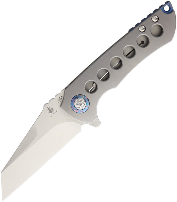Kizer Cutlery Critical Gray Titanium Handle Stonewash Folding Blade Knife 4508