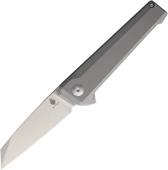Kizer Cutlery Quell Gray Titanium Folding S35VN Pocket Knife 4530