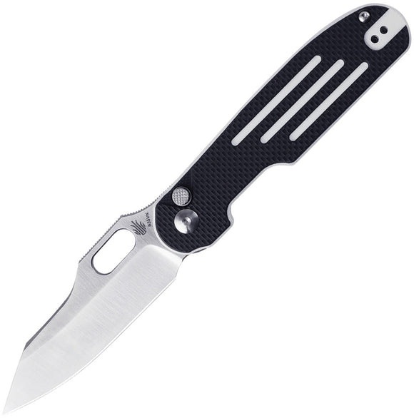 Kizer Cutlery Cormorant Knife Button Lock Black & White G10 Folding S35VN 4562A2