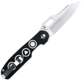 Kizer Cutlery Cormorant Pocket Knife Button Lock Blk/White Folding S35VN 4562A3