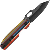 Kizer Cutlery Cormorant Button Lock Rainbow G10 Folding S35VN Pocket Knife 4562A5